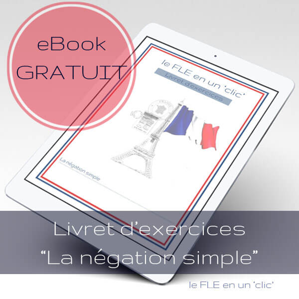 la negation simple en français, ebook gratuit livret d'exercices