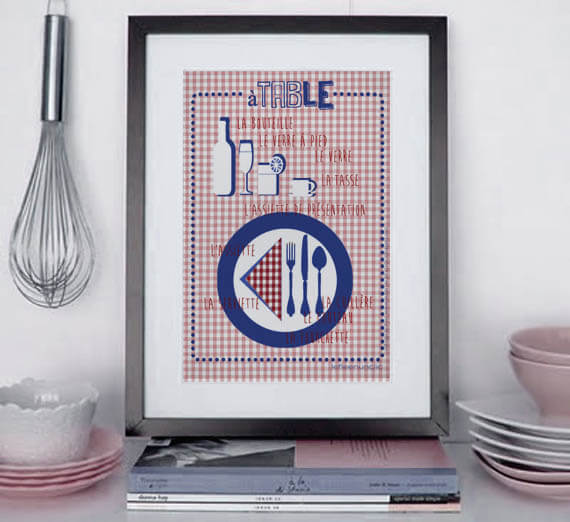 free kitchen print, utensiles de cuisine vocabulaire français