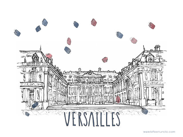 Versailles, le château de Versailles, Paris, France, affiche, FLE, le FLE en un 'clic'