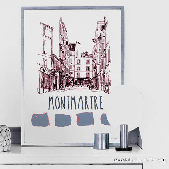 Montmartre, Paris, affiche, FLE, le FLE en un 'clic'