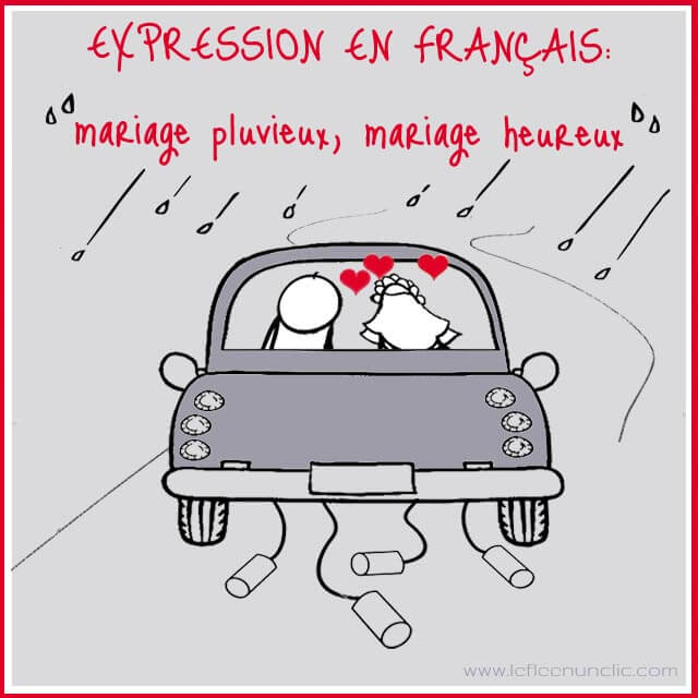 expression en français, mariage pluvieux mariage heureux, FLE, le FLE en un 'clic'