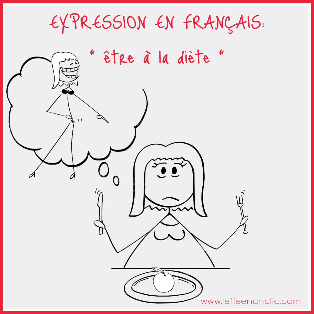 être à la diète, régime, expression illustrée, français illustré, FLE, le FLE en un 'clic', expression française